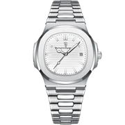 Classic Stainless Steel Square Men Wristwatches Quartz Date Poedagar Watch for Men Reloj Poedagar