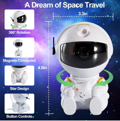3D Astronaut Character Night Light Novelty Nebula Star Night Lamp Starry Projector Light Cheaper Price Night Lights for Kids