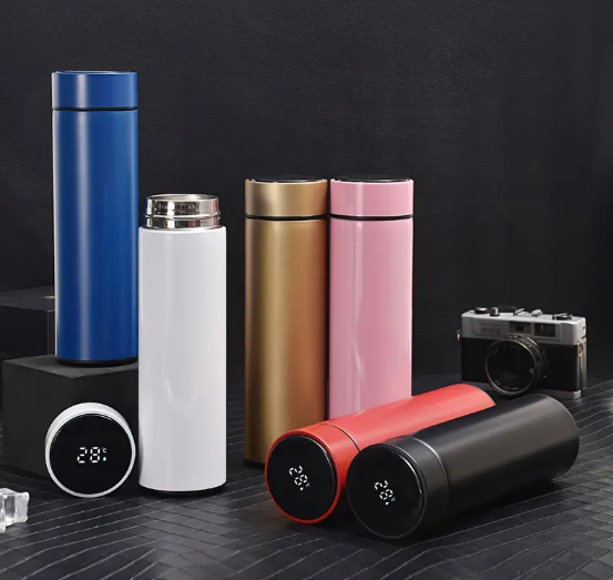 Insulated 304 Stainless Steel Smart Temperature Display Touch Water Cup, Straight Body, with LED Display
