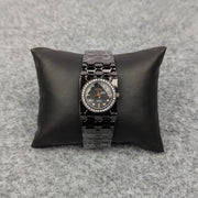 Stylish Black Ladies Quartz Watch with Crystal Bezel – Premium Bracelet Design