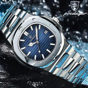 Classic Stainless Steel Square Men Wristwatches Quartz Date Poedagar Watch for Men Reloj Poedagar